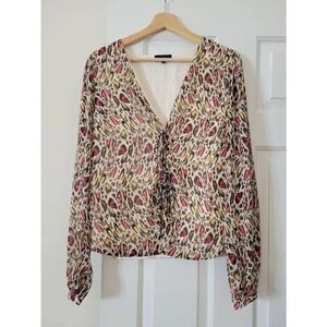 Majorelle animal print pink brown blouse M